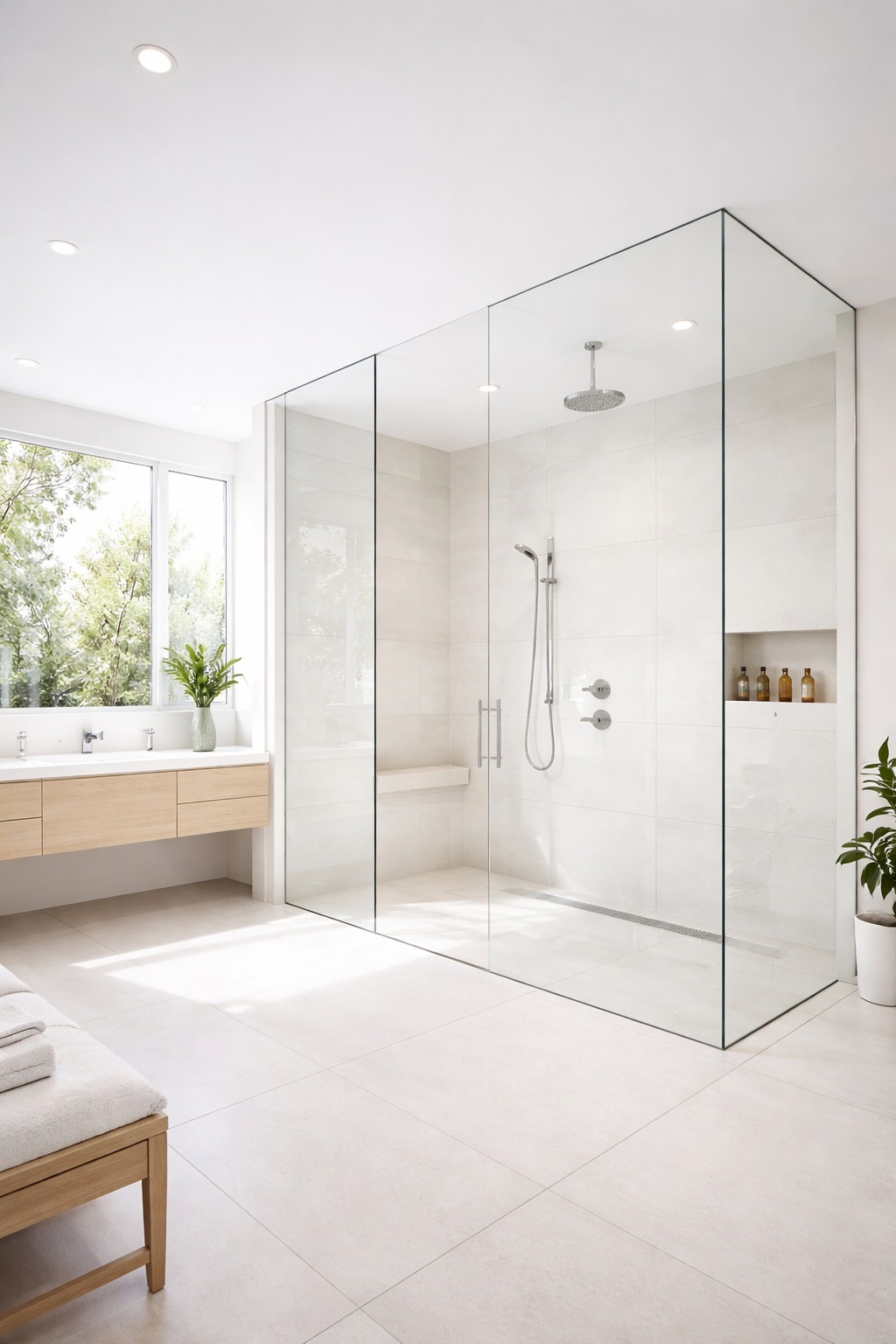 Clear Glass Showers for Maximum Openness