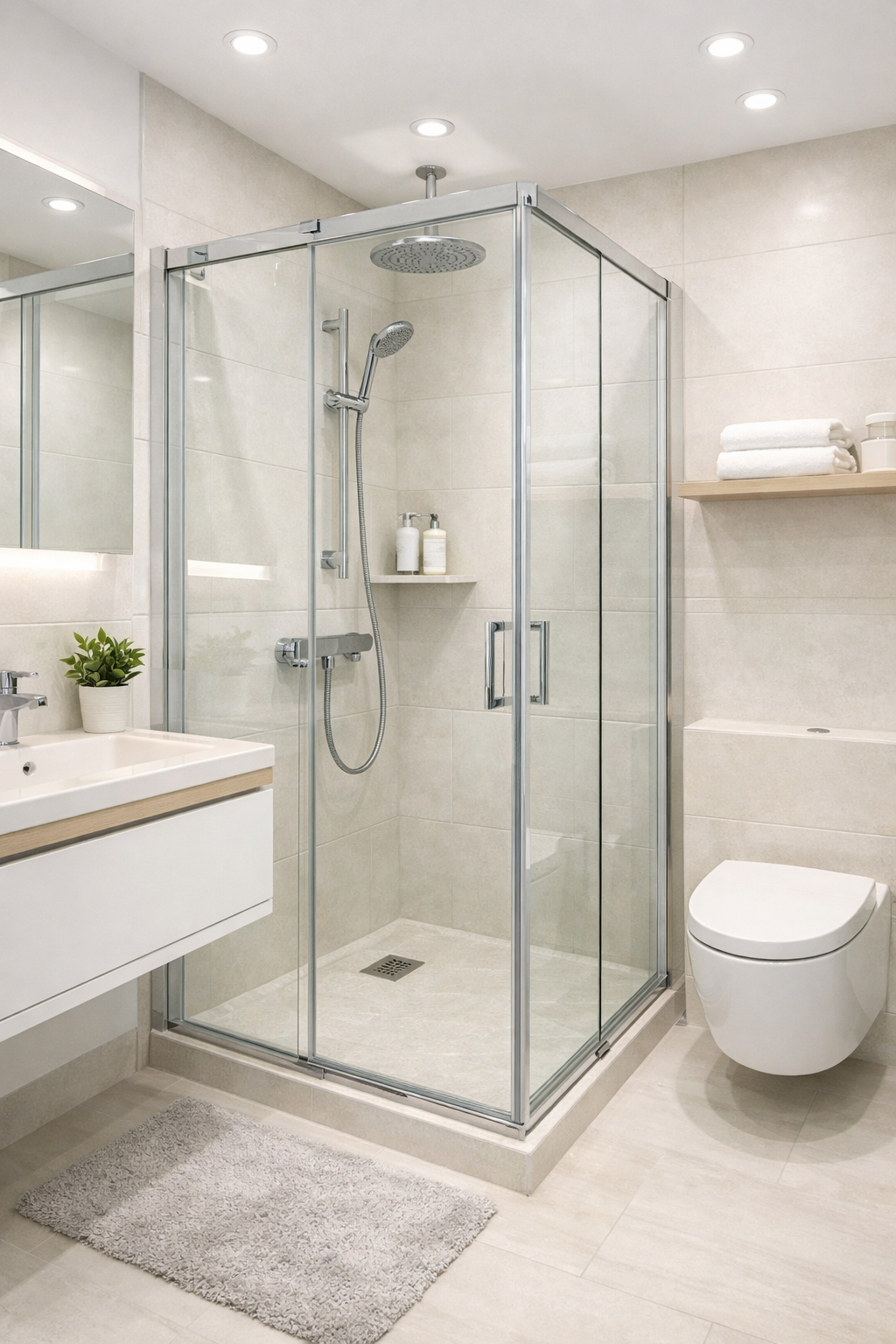 Compact Glass Showers for Small Bathrooms