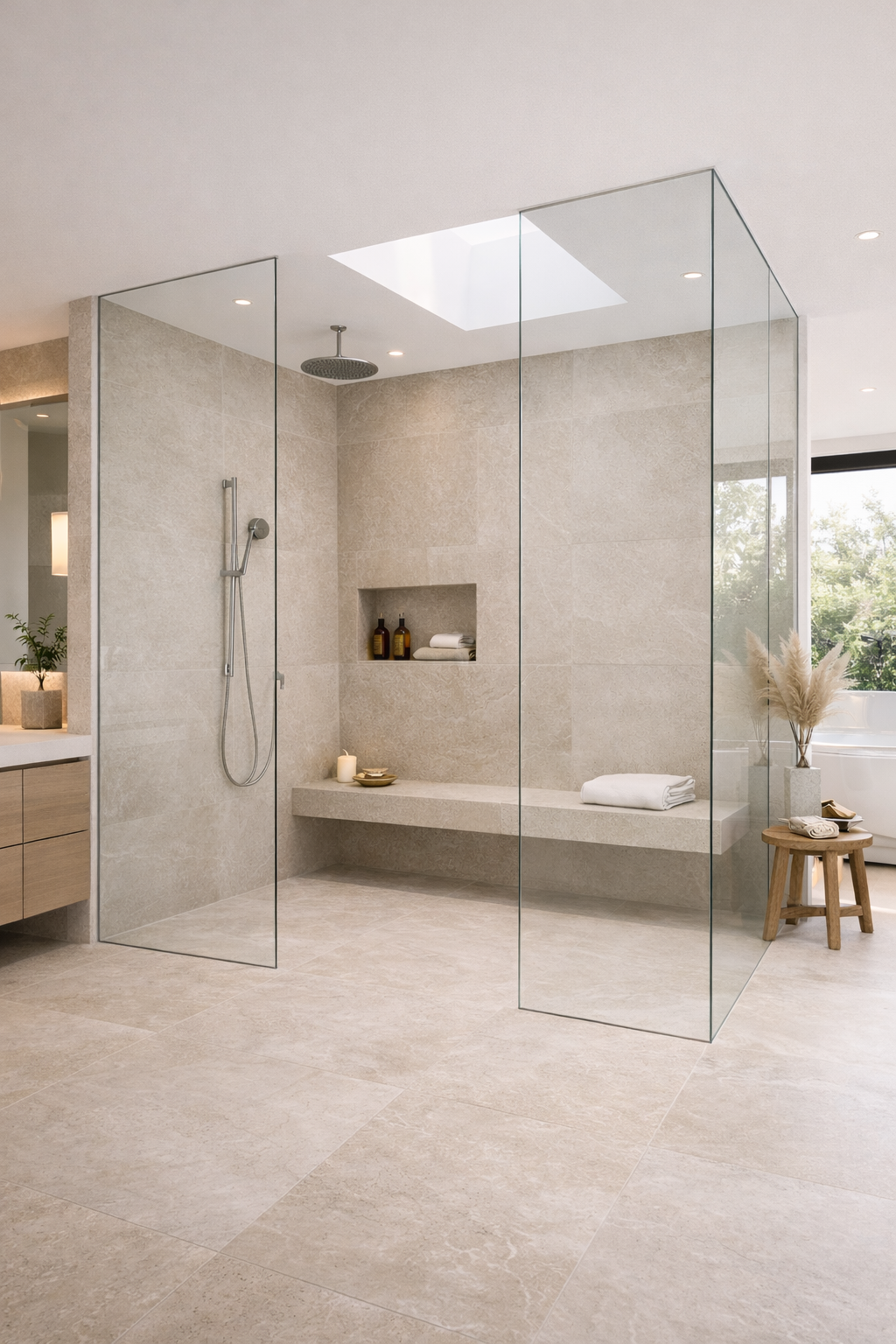 Curbless Glass Shower Layouts