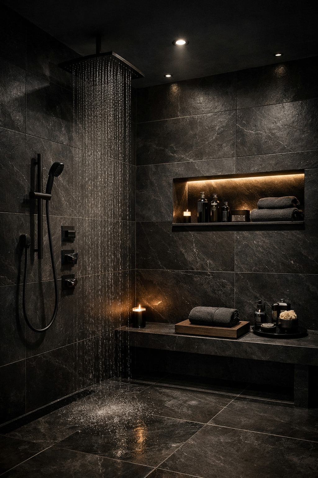 Dark-Toned Walk-In Shower Styles