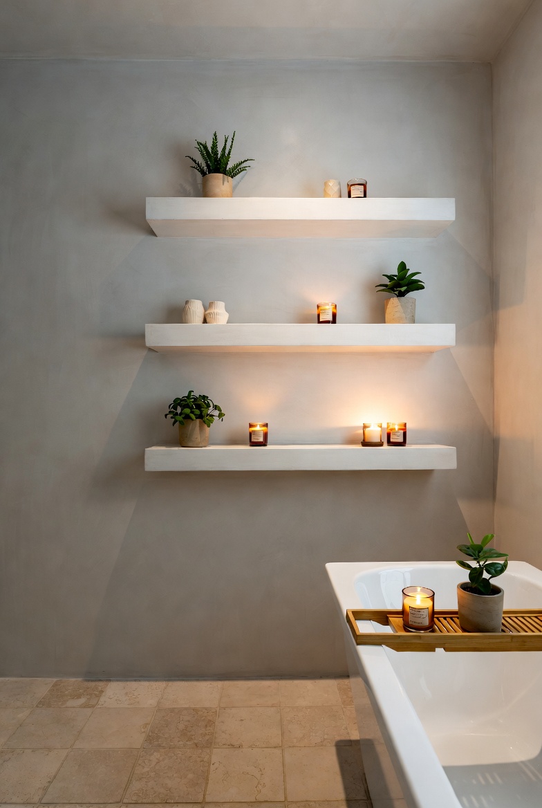 Display with Floating Shelves