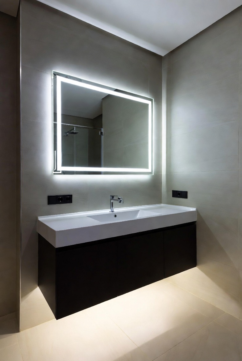 Floating Vanity with Built-In Lighting