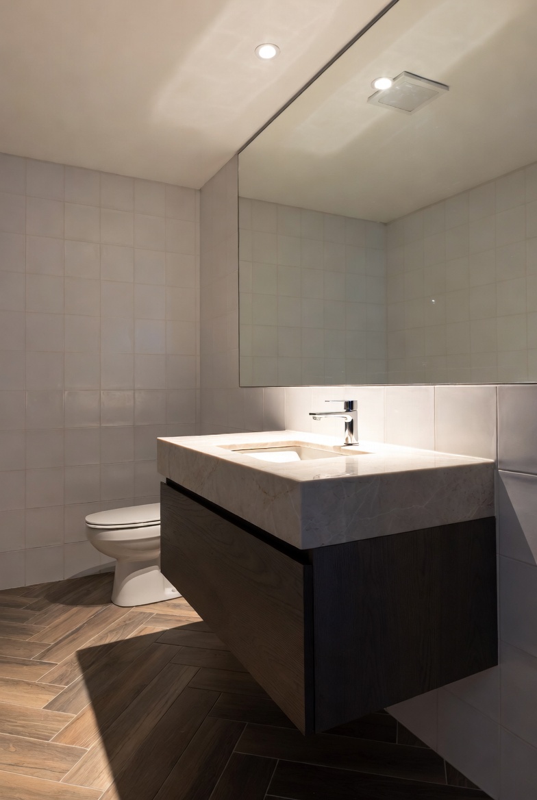 Floating Vanity with Custom Fit