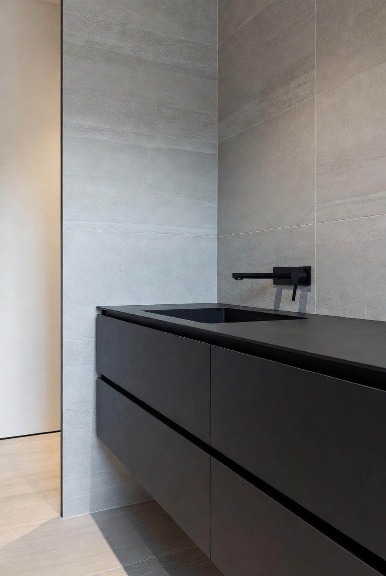 Floating Vanity with Hidden Hardware