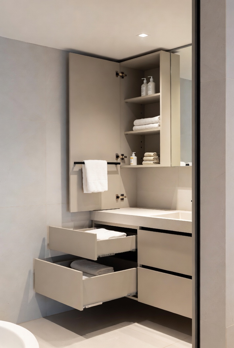 Floating Vanity with Integrated Storage