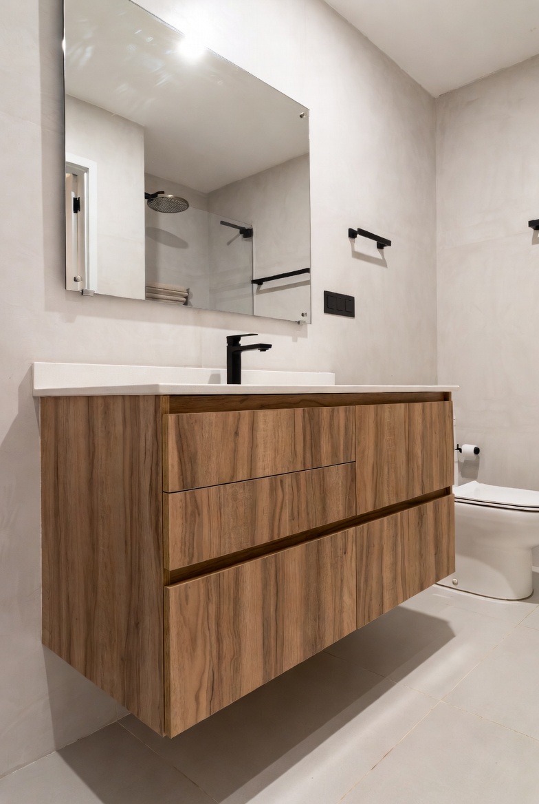 Floating Vanity with Sleek Drawer Design