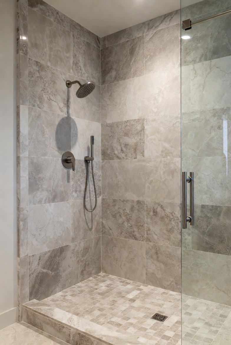 Large Format Shower Tiles for a Clean Finish