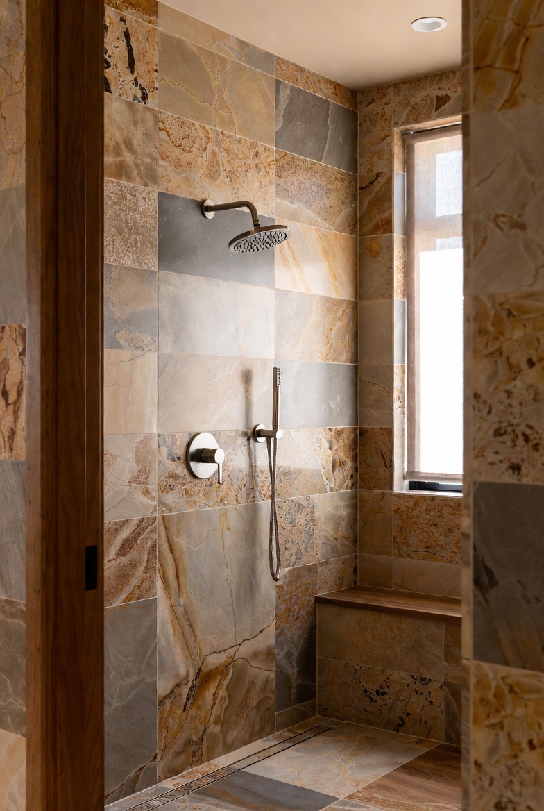 Natural Stone Looks for Spa-Like Showers