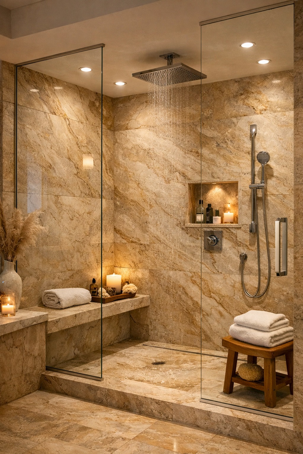 Natural Stone Walk-In Showers