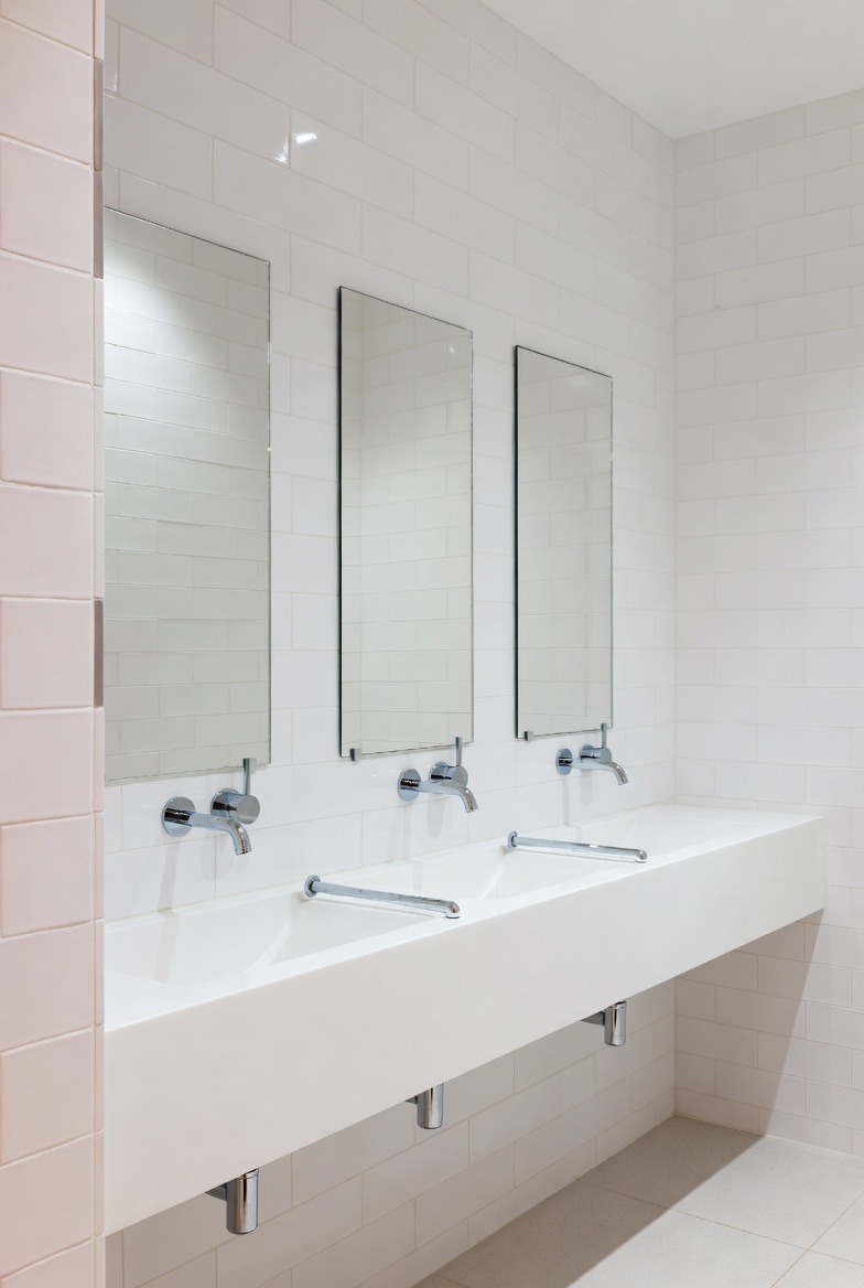 Subway Tile with Minimalist Fixtures