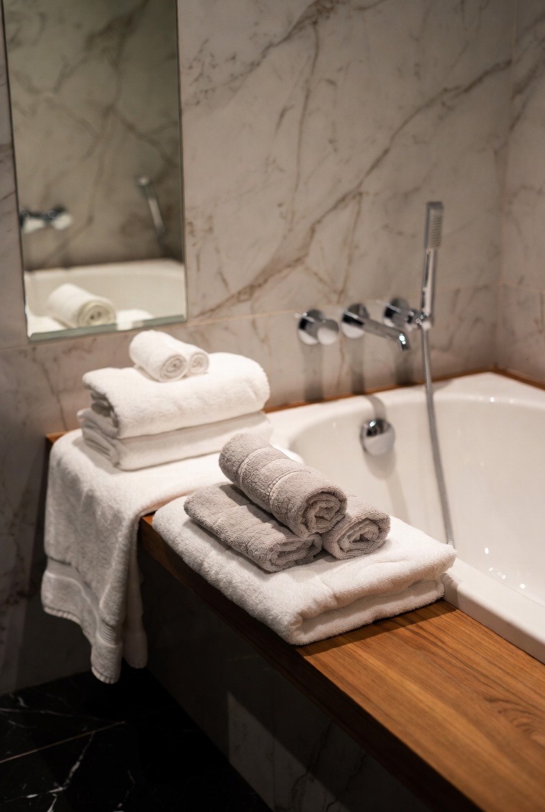 Towels Styled Near the Bathtub