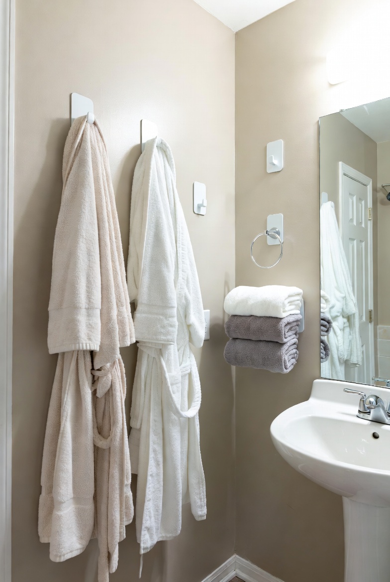 Use Adhesive Hooks and Holders for Storage