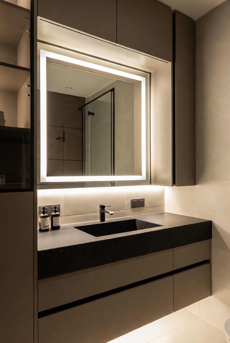 Vanity with Built-In Lighting