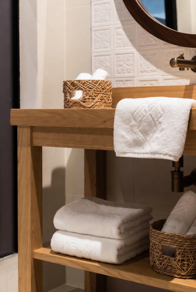 Vanity with Open Shelving