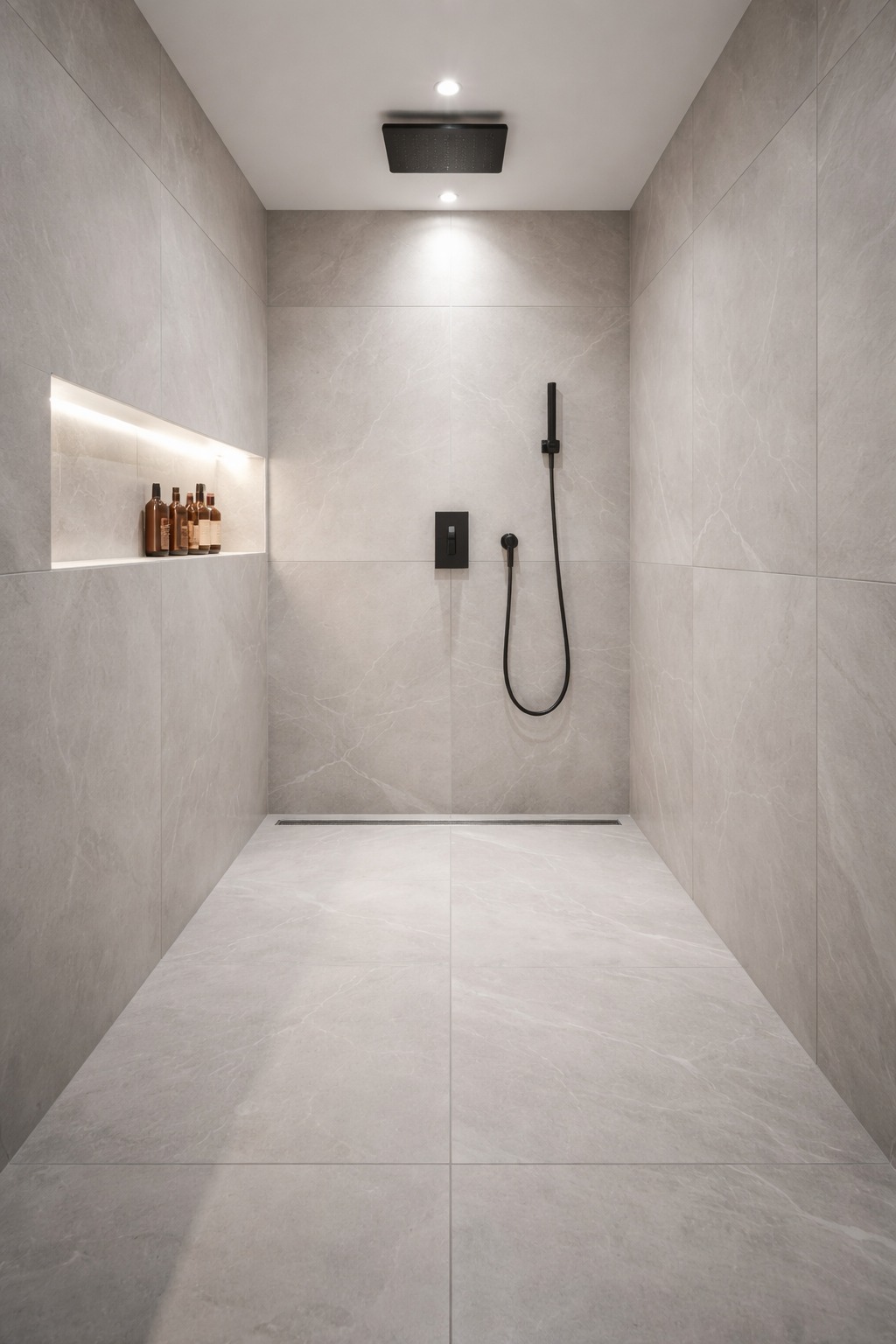 Walk-In Showers with Linear Drains