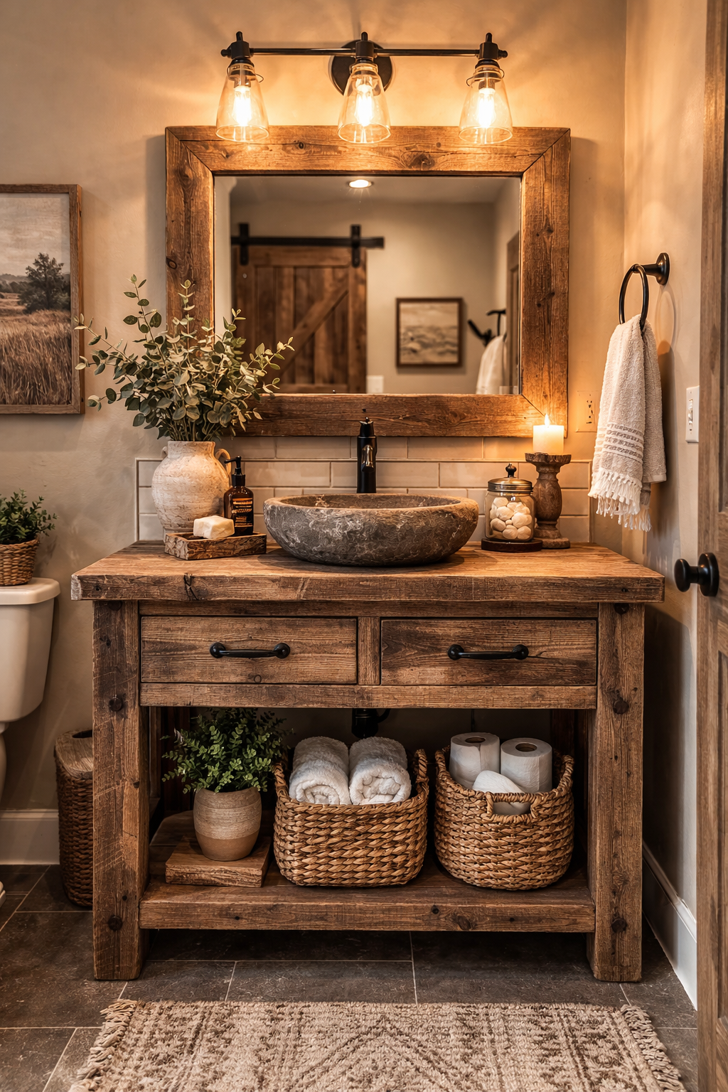 Reclaimed Wood Vanities for Authentic Warmth