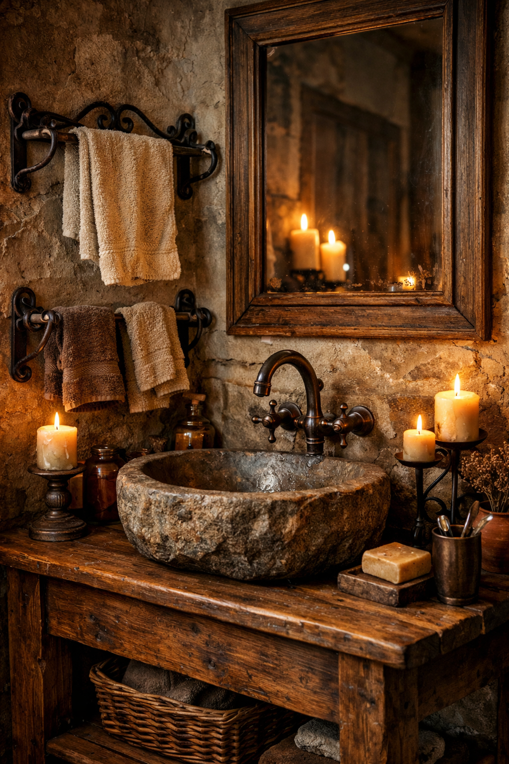 Wrought Iron and Aged Metal Fixtures