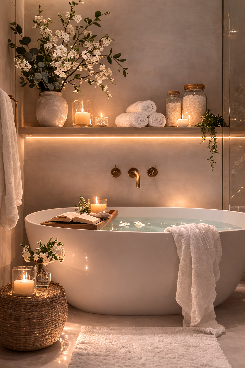 Above-Tub Floating Ledge for Bath Essentials