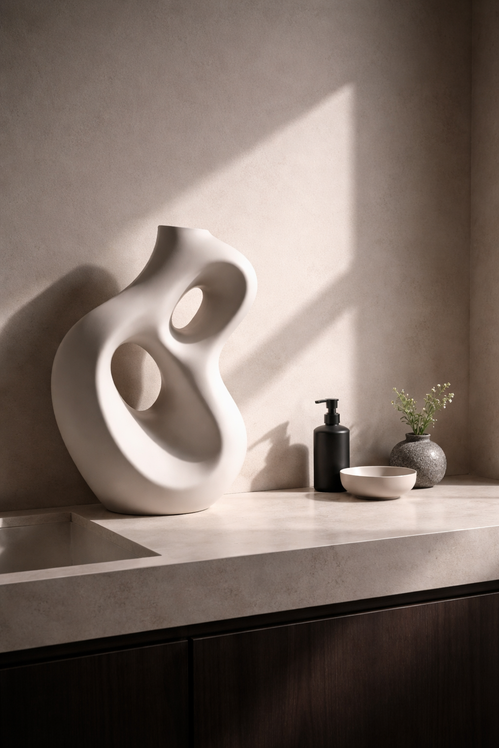 Artful Asymmetry with Sculptural Elements