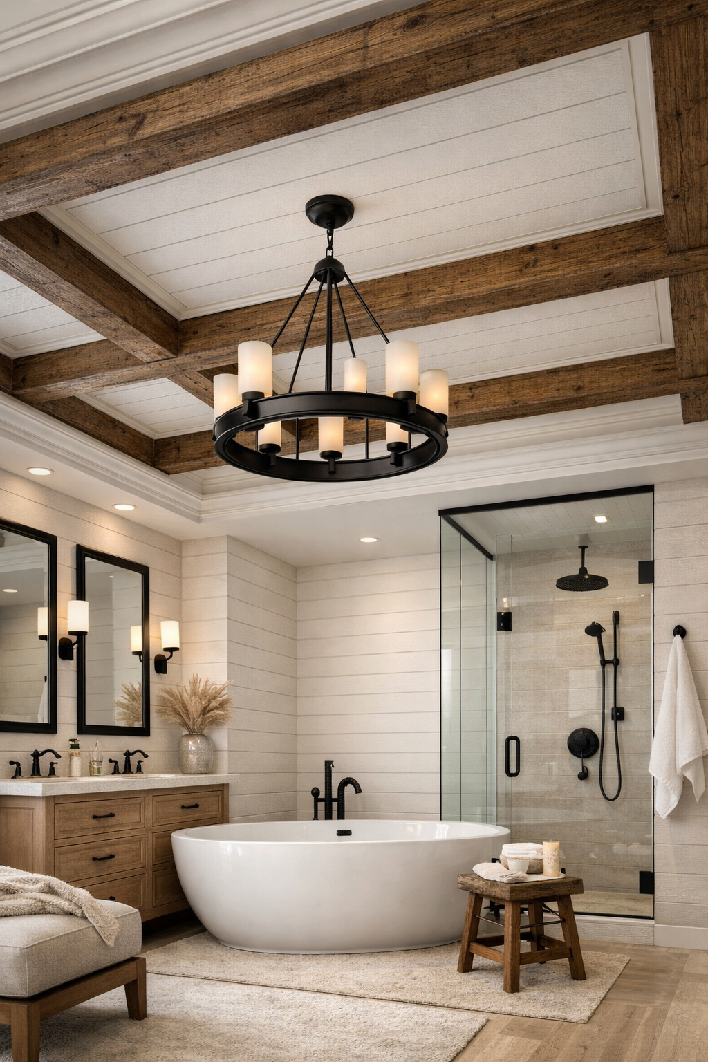 Beams Paired with Shiplap Infill