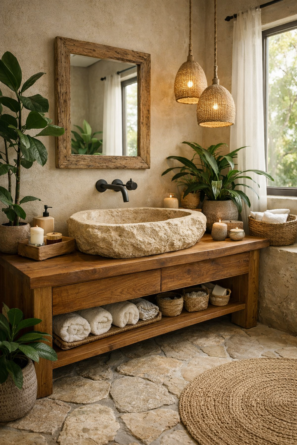 Beige Stone Elements for Organic Texture