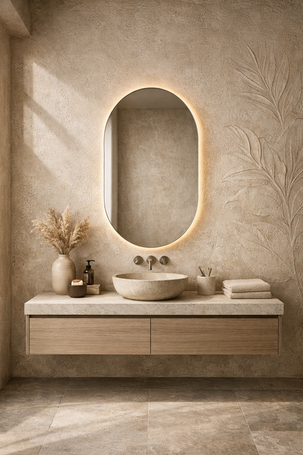Beige Textured Walls for Visual Interest