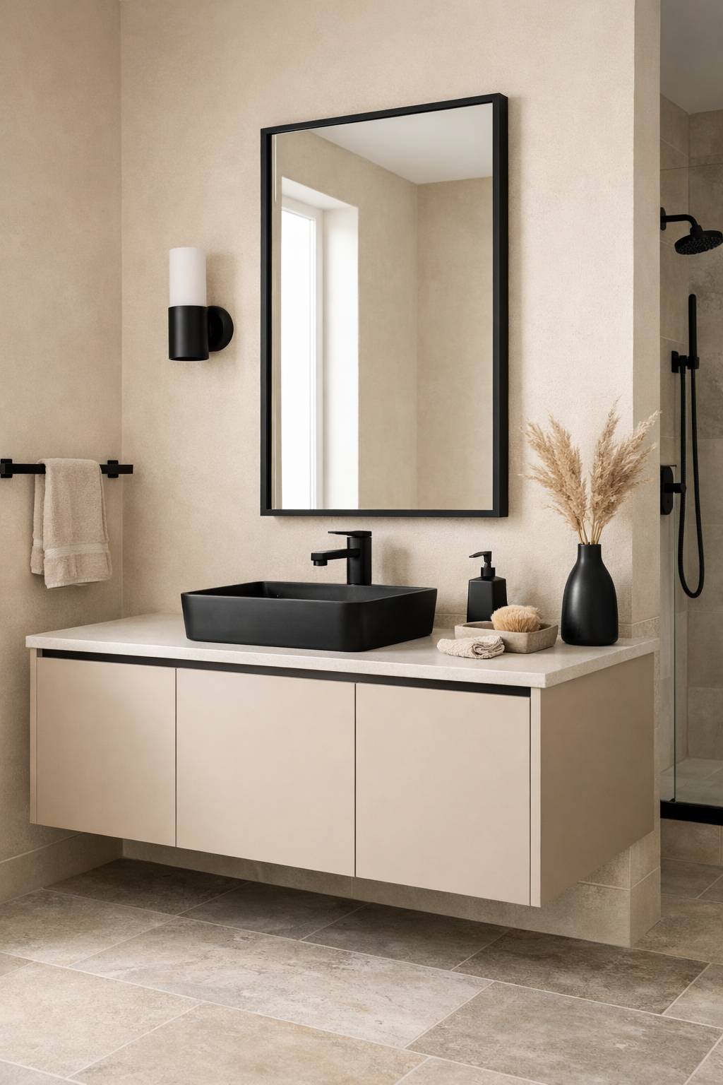 Beige and Black Contrast for Modern Balance