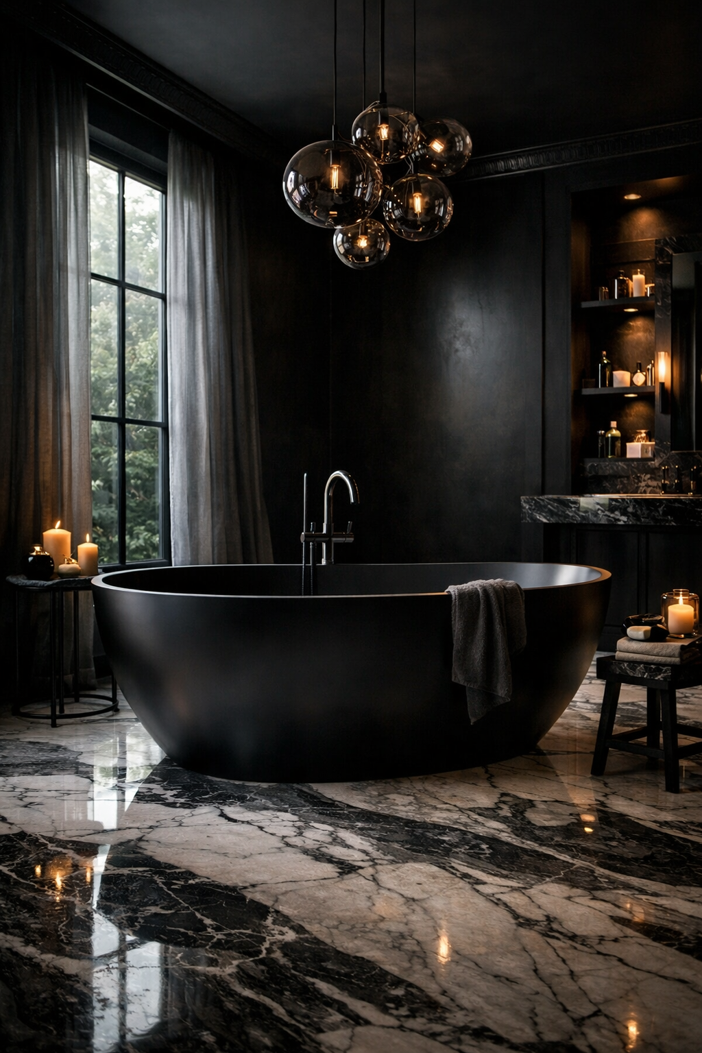 Black Bathtubs as a Statement Feature