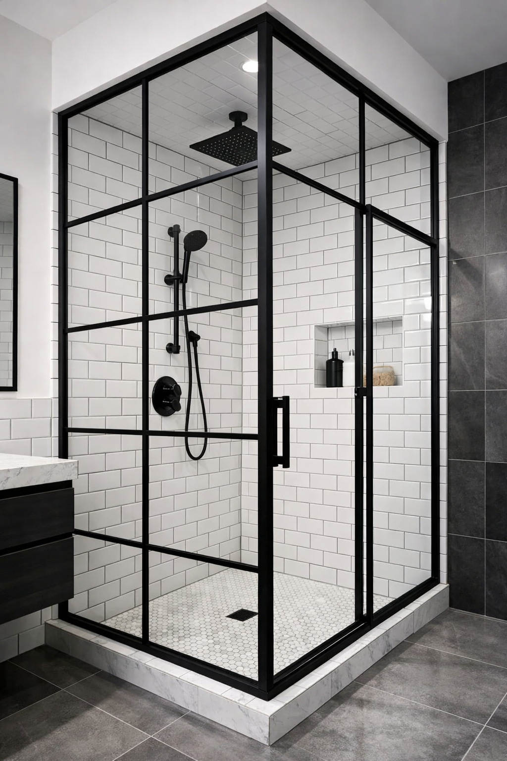 Black Shower Frames That Define the Space