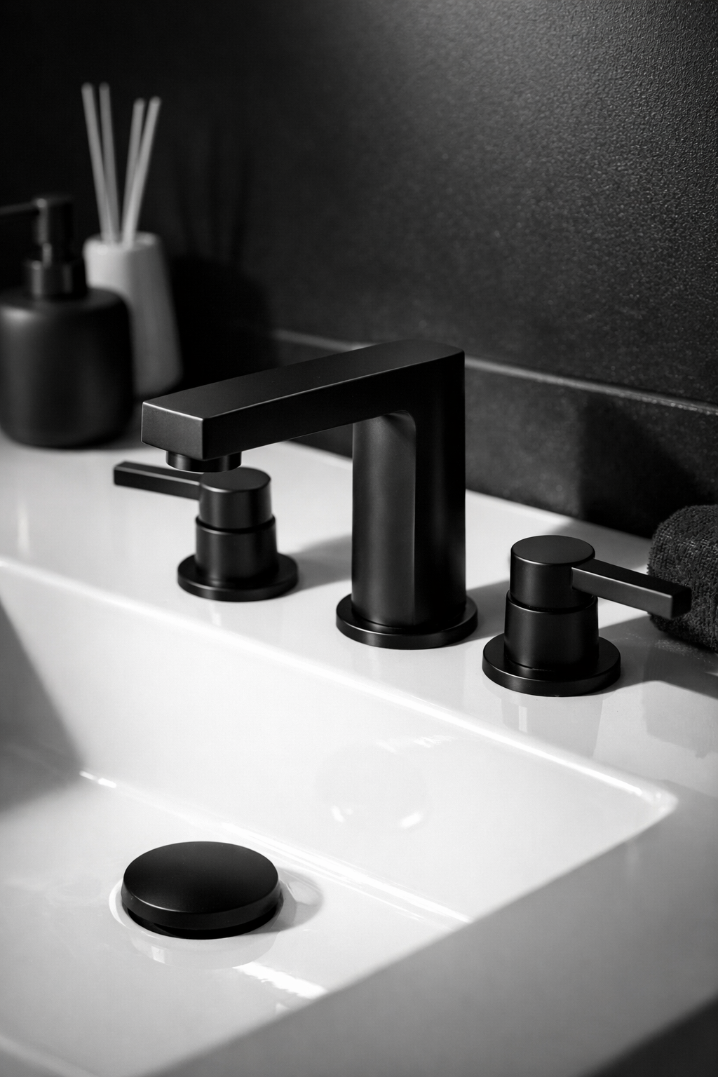 Bold Black Fixtures for Striking Contrast