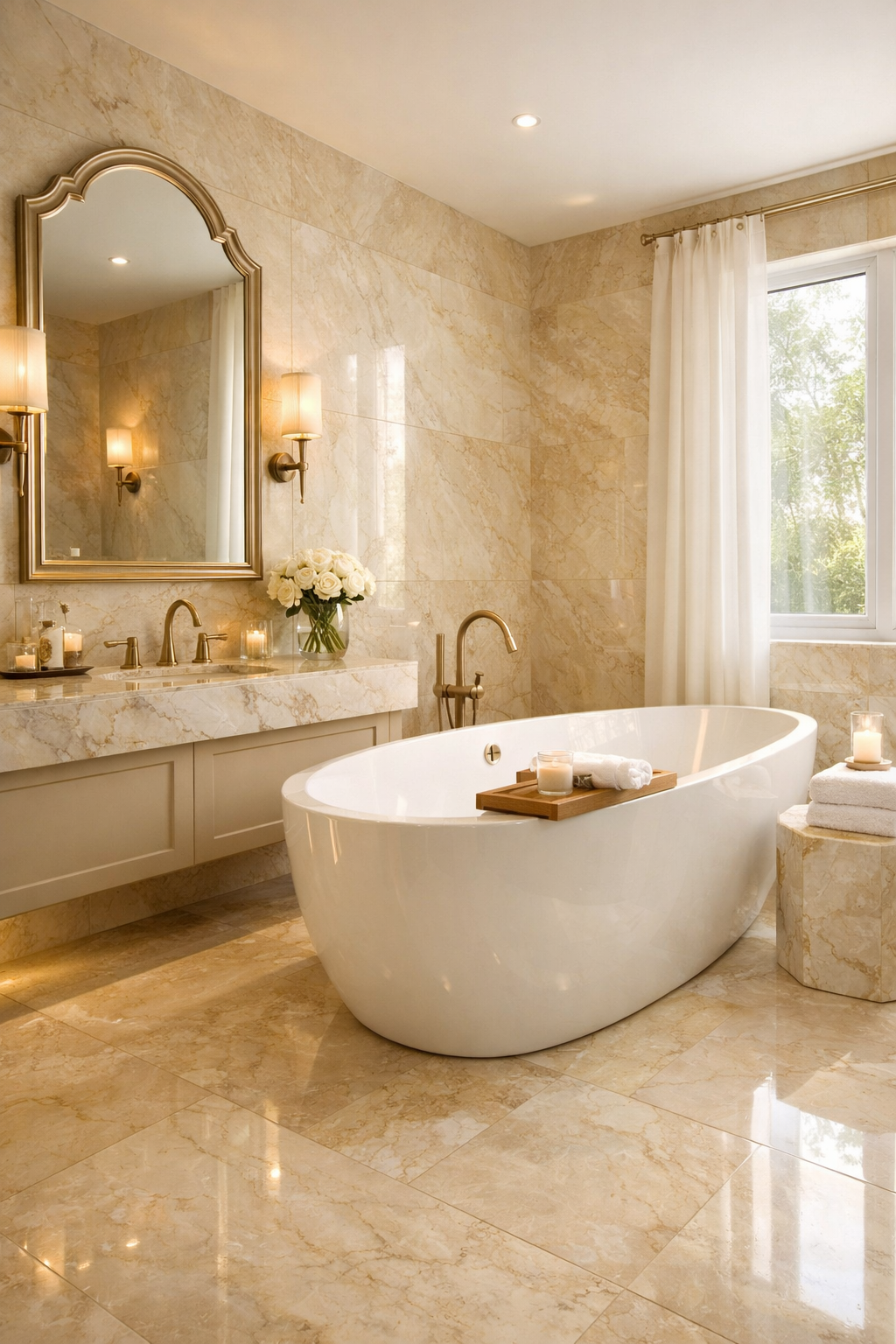 Cream Marble Tiles for Luxurious Elegance