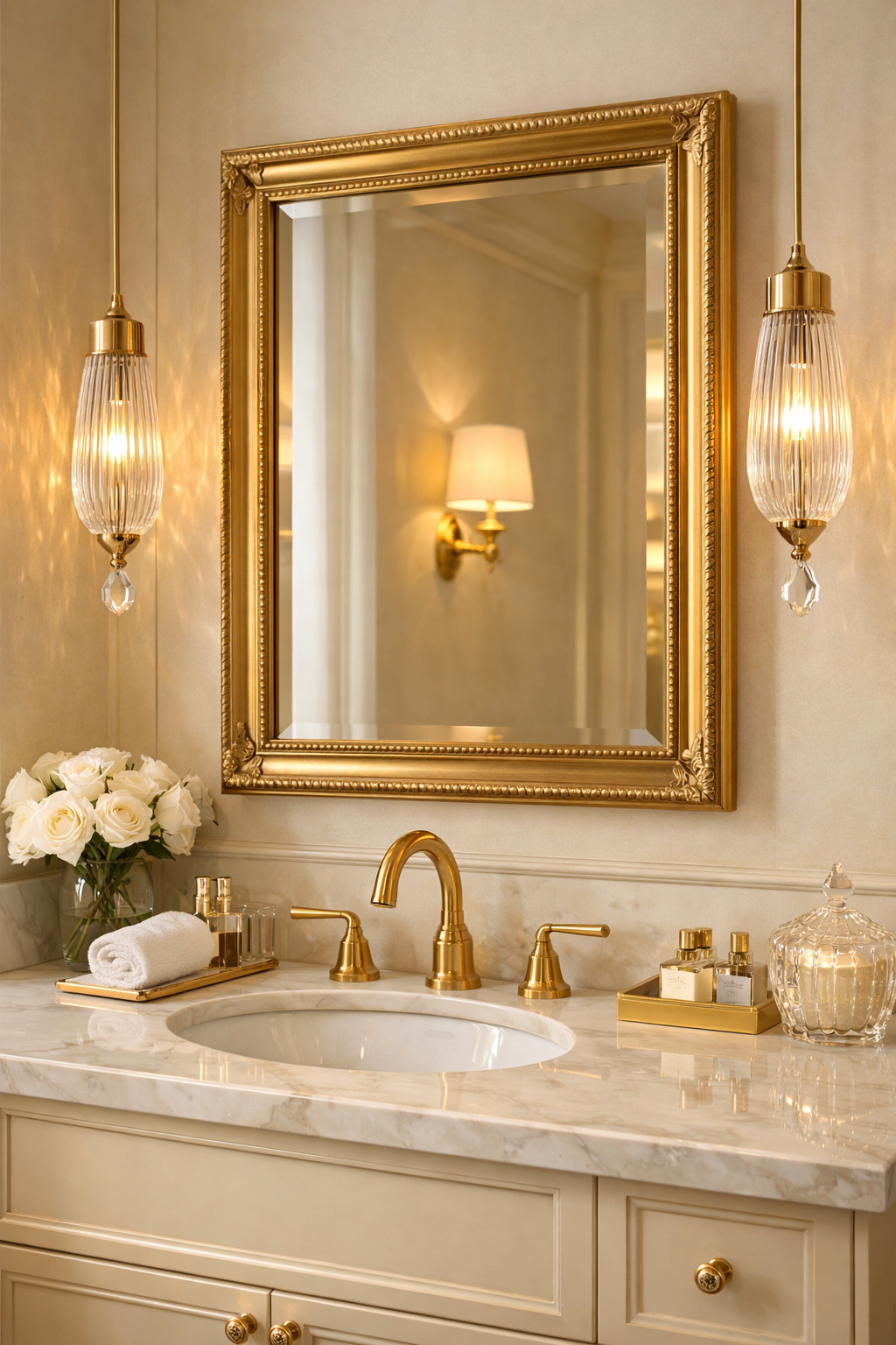Cream and Gold Accents for Luxury