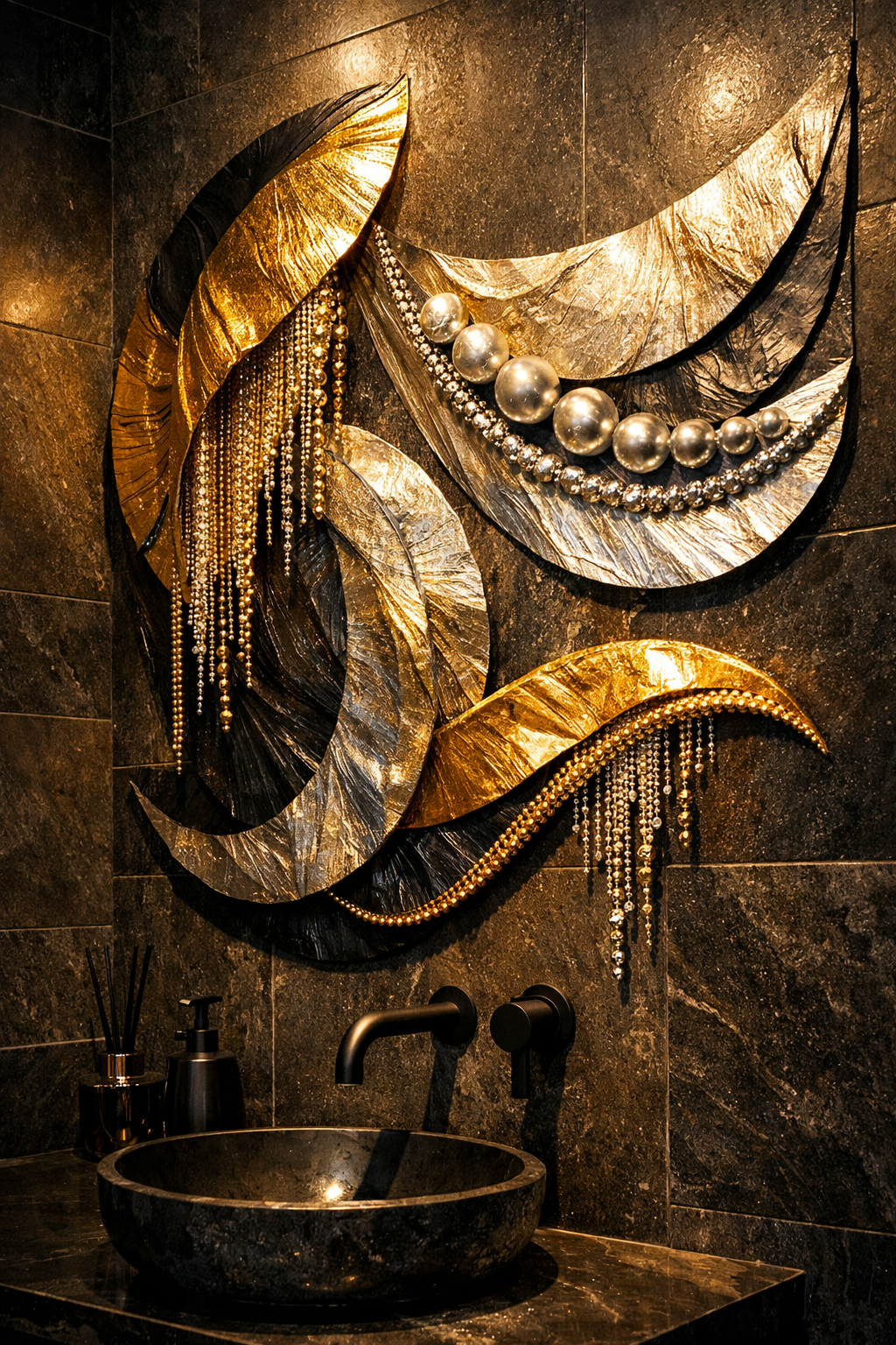 DIY Foil and Bead Wall Sculptures for Dimensional Interest