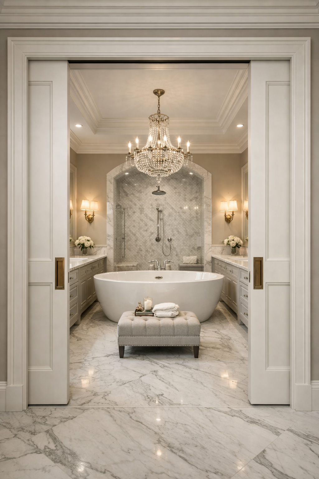 Double Pocket Doors for a Spacious Entrance