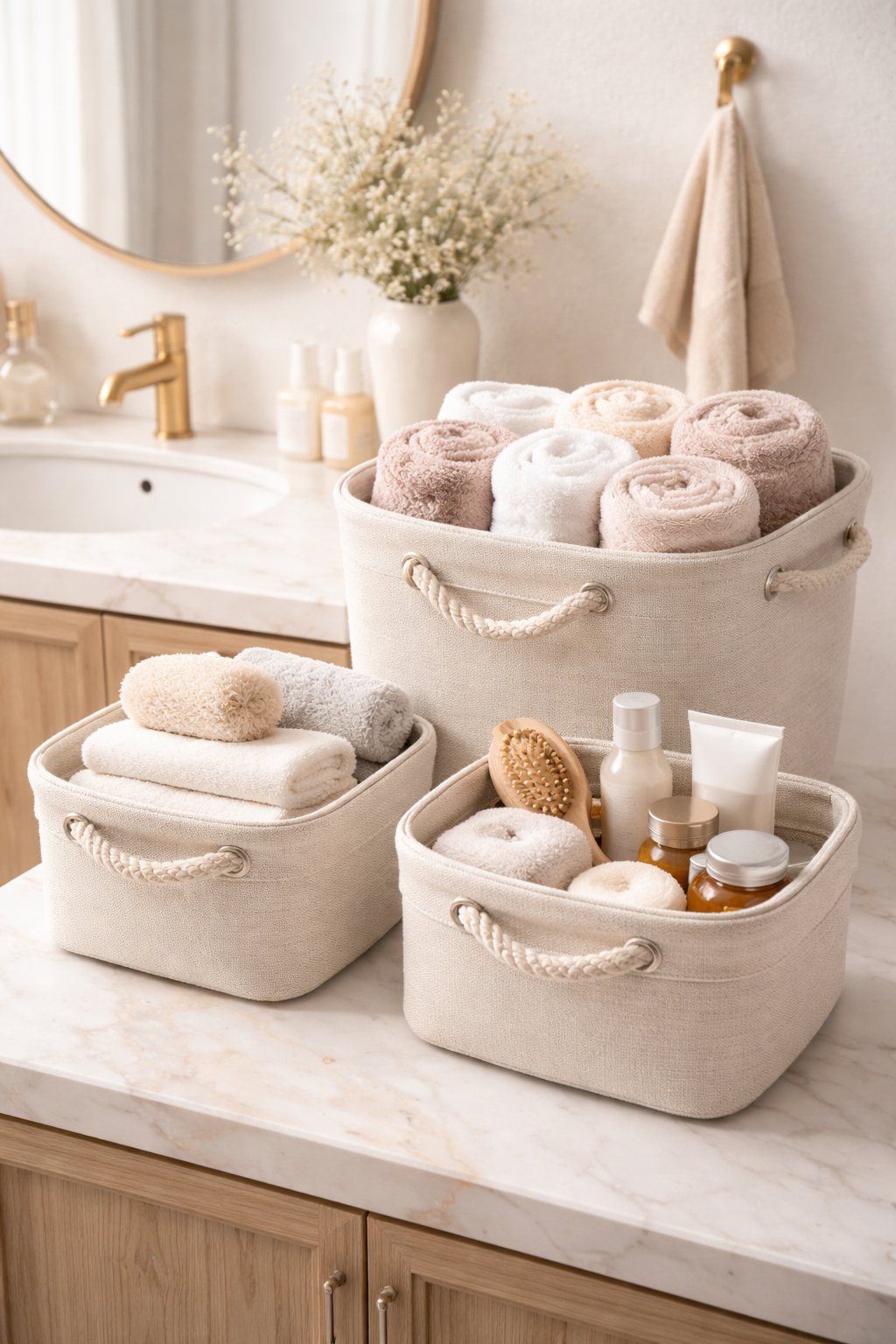 Fabric Storage Bins for Soft Elegance