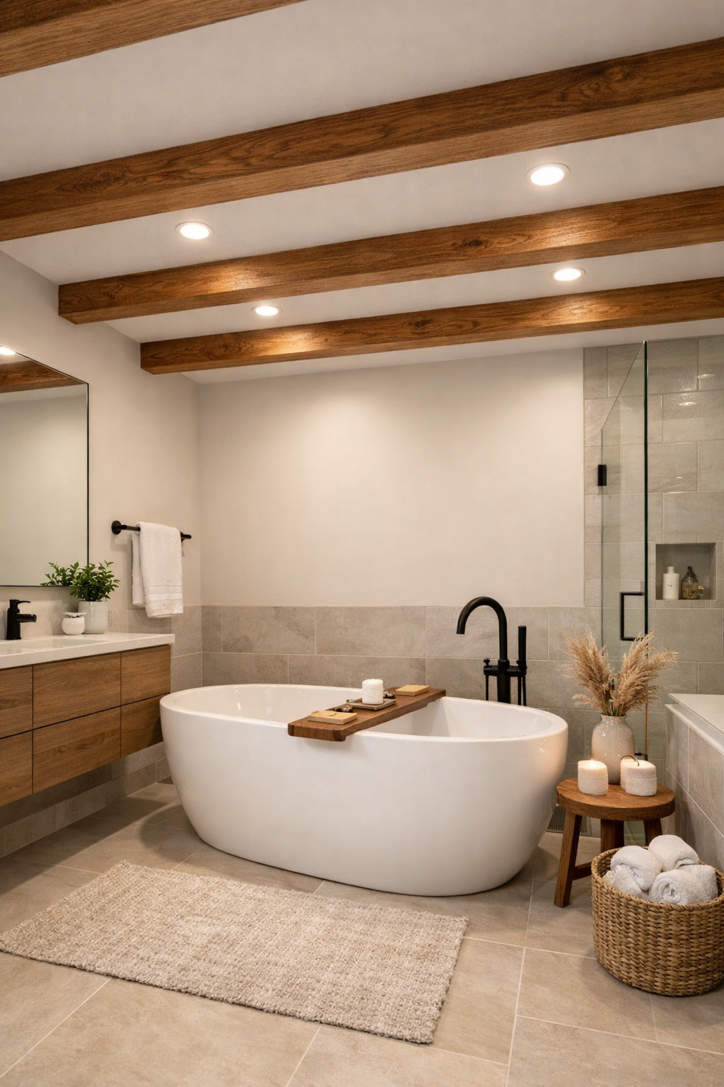 Faux Wood Beams for Budget-Friendly Elegance