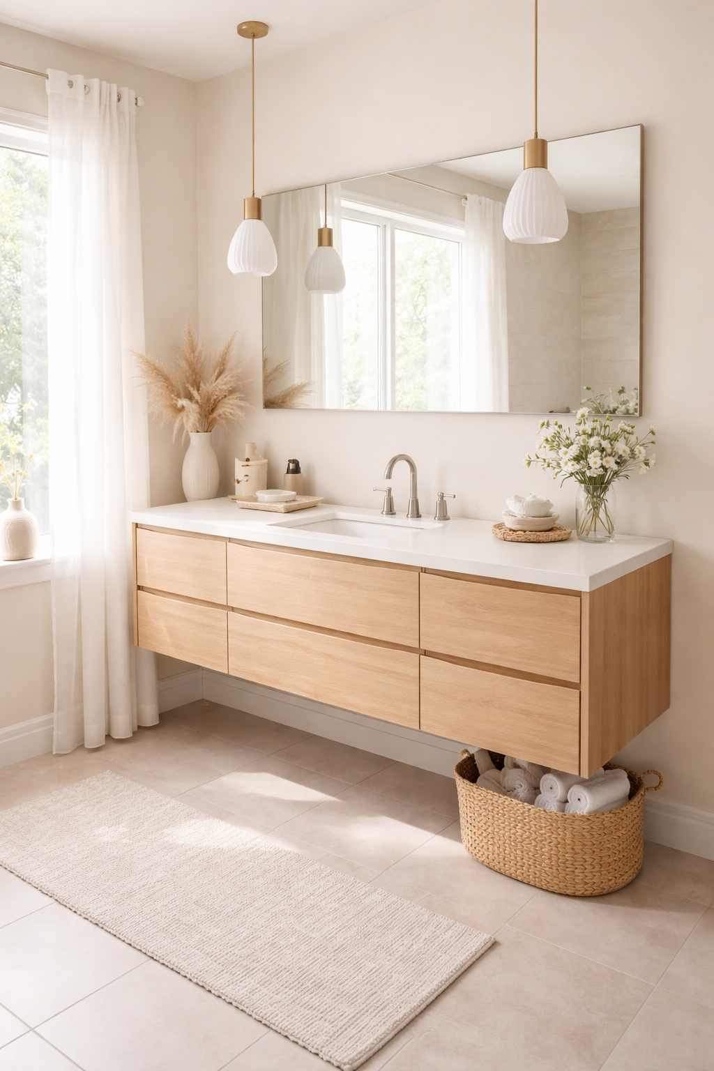 Floating Vanities That Expand Space