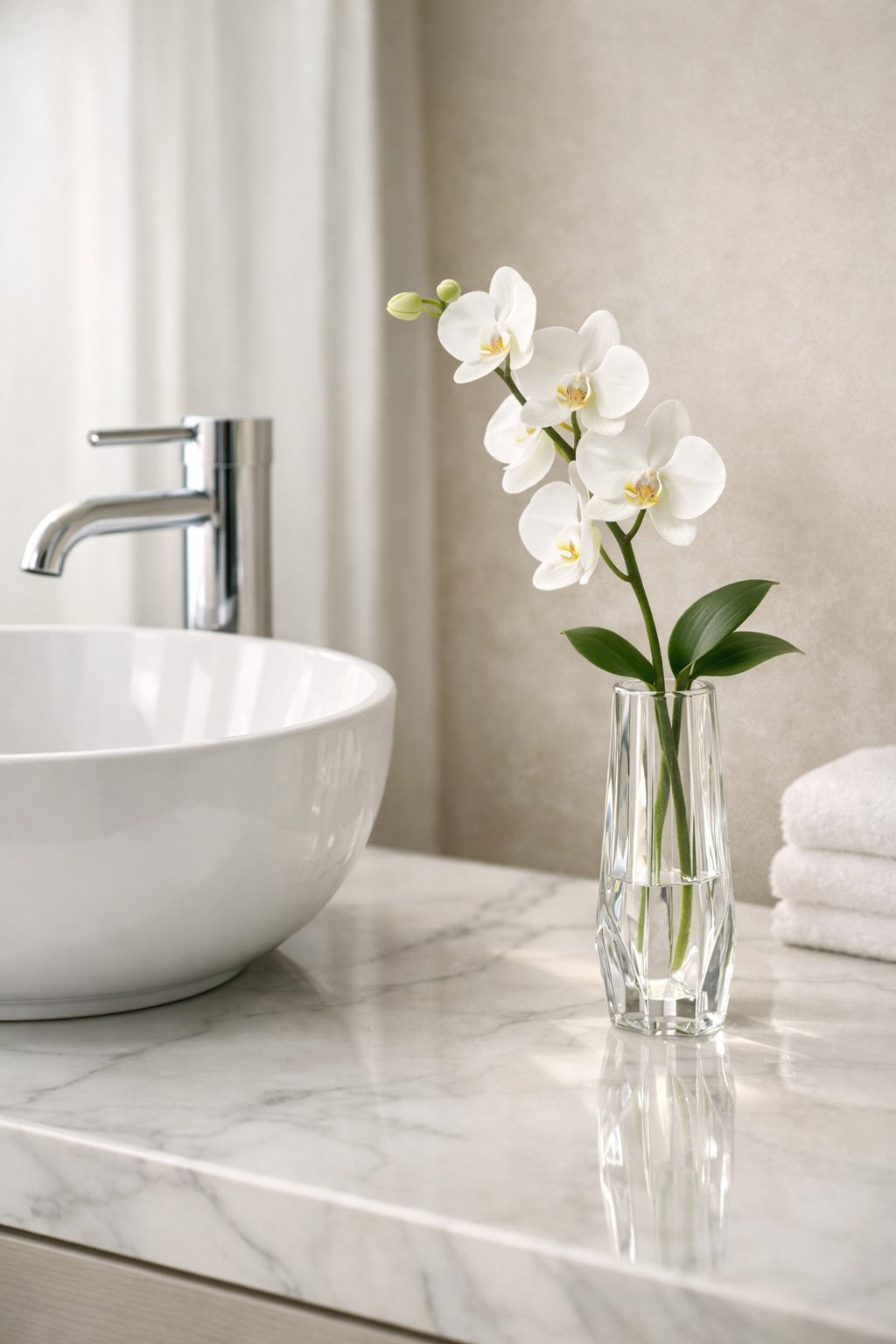 Fresh Flowers in a Petite Crystal Vase