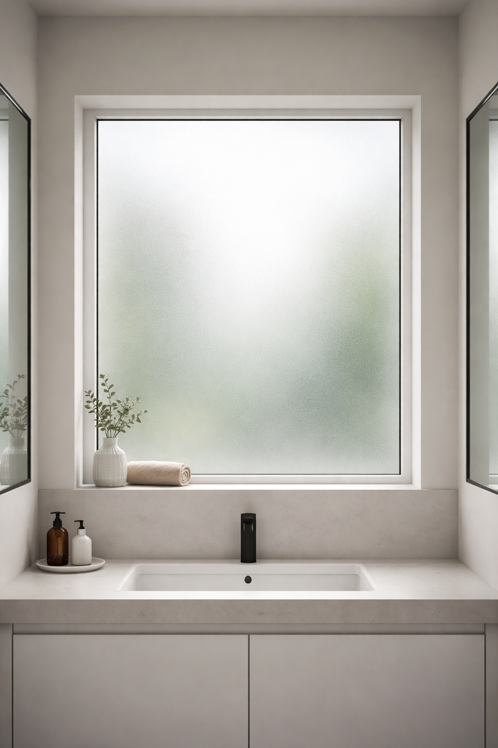 Frosted Window Film for Minimalist Privacy