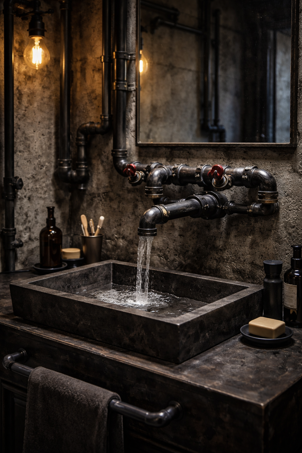 Industrial Pipe-Inspired Faucet
