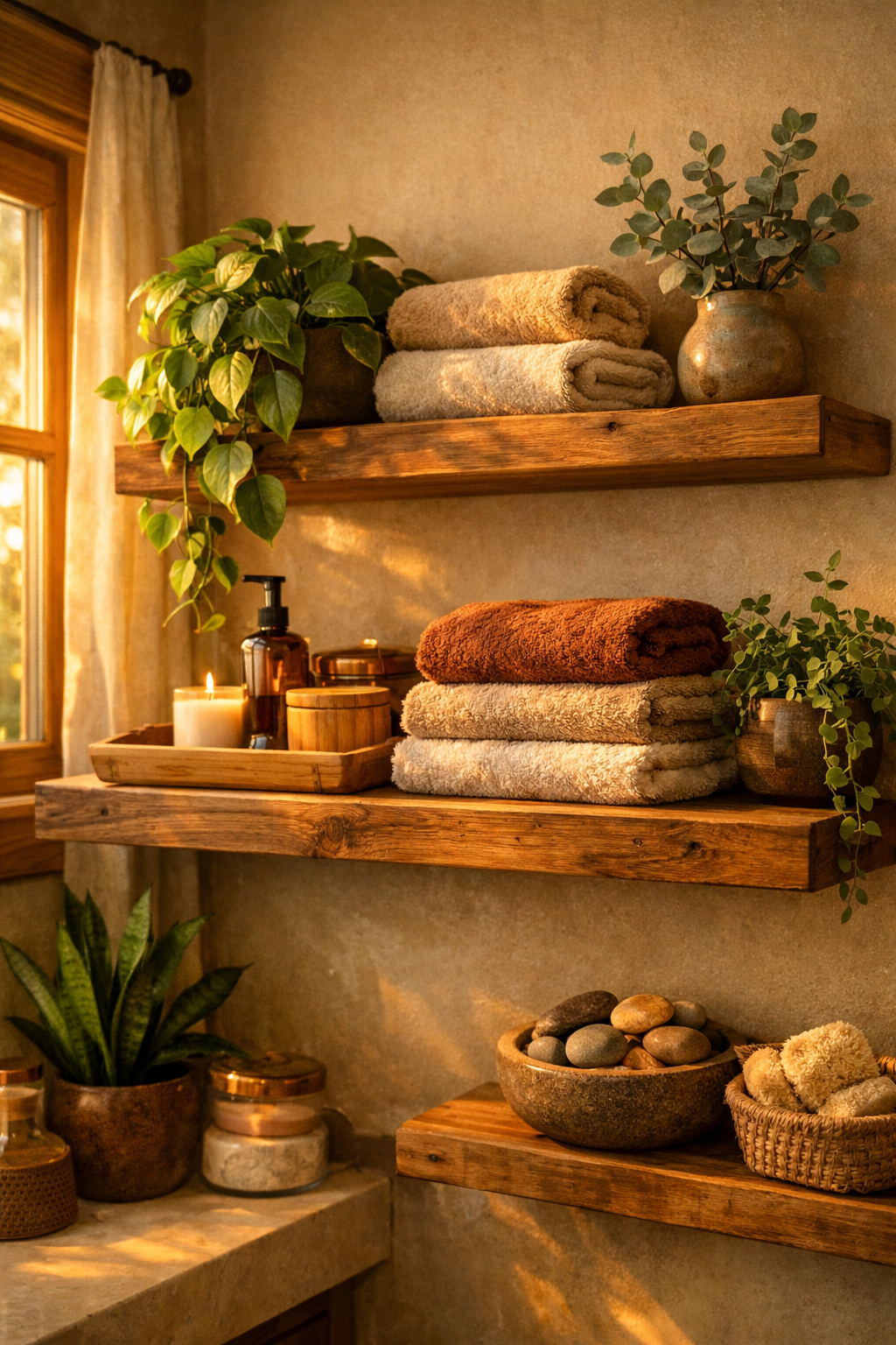 Integrate Natural Greenery and Wood Tones for Organic Warmth