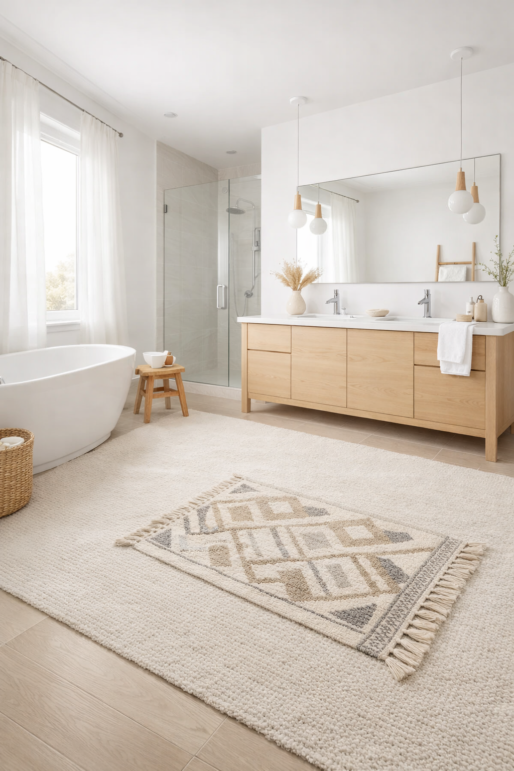 Large Area Rug with a Small Accent Layer
