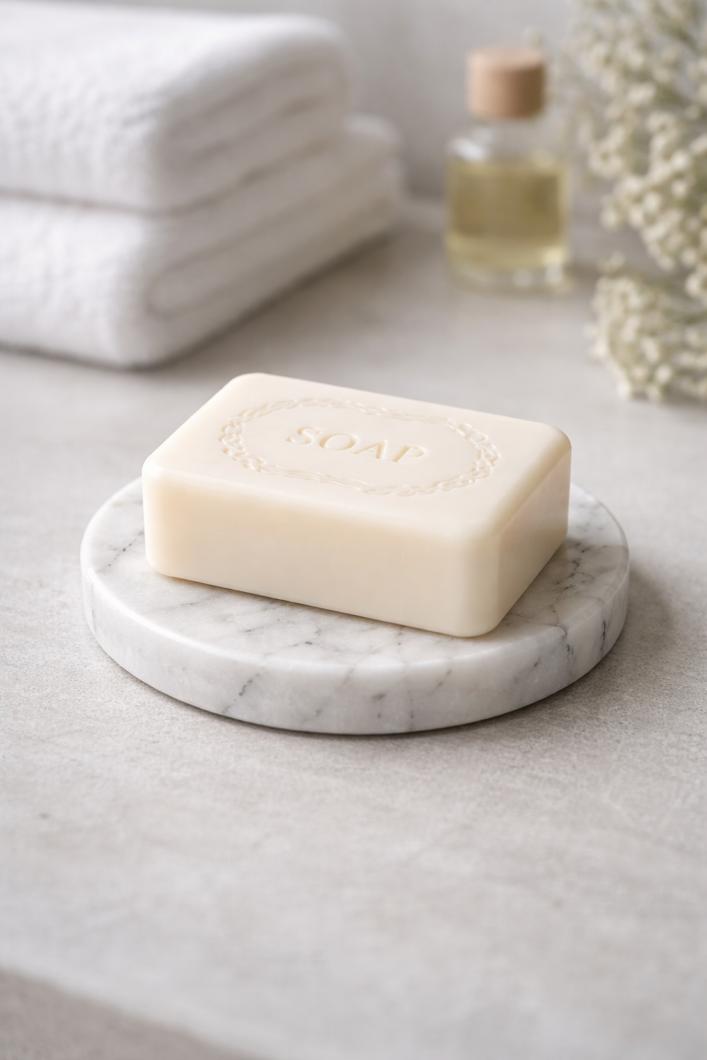 Luxury Bar Soap on a Marble Dish