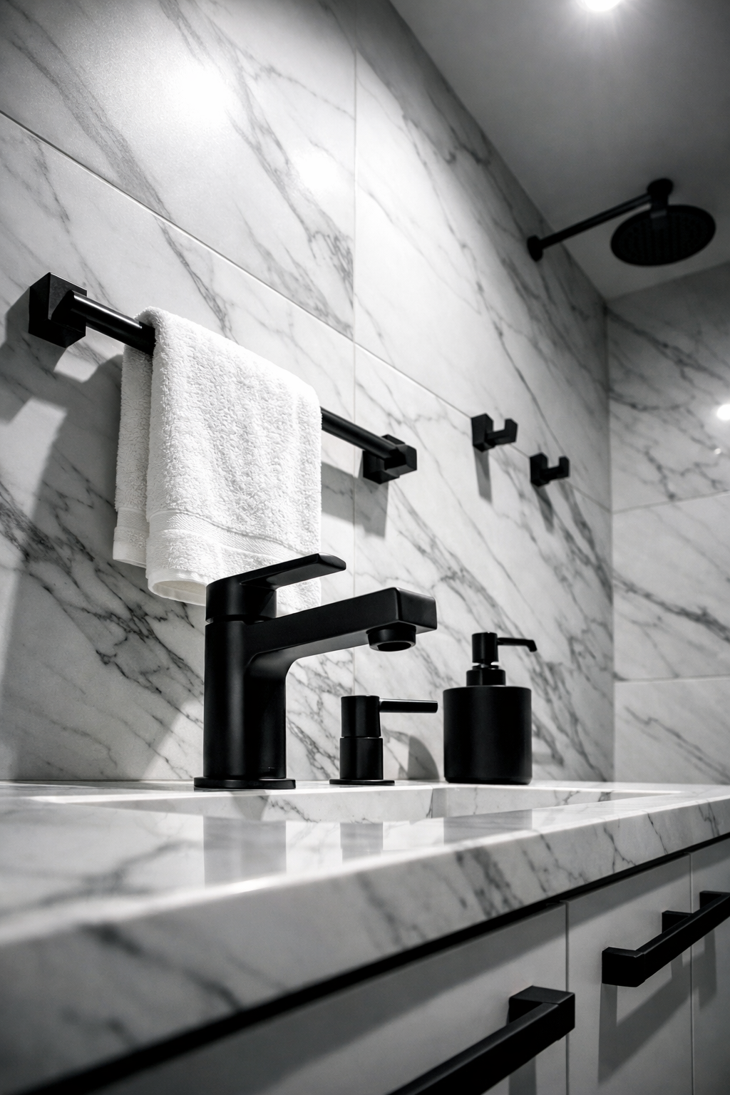 Matte Black Hardware for Bold Contrast