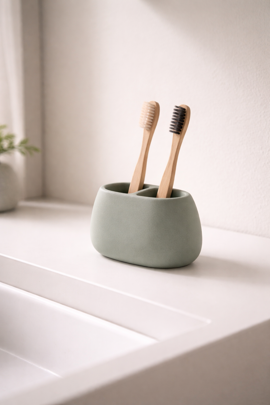 Minimalist Ceramic Toothbrush Holder