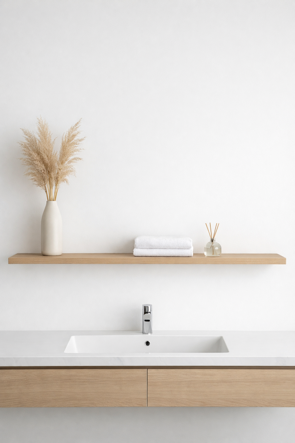 Minimalist Single-Shelf Accents for Subtle Enhancement