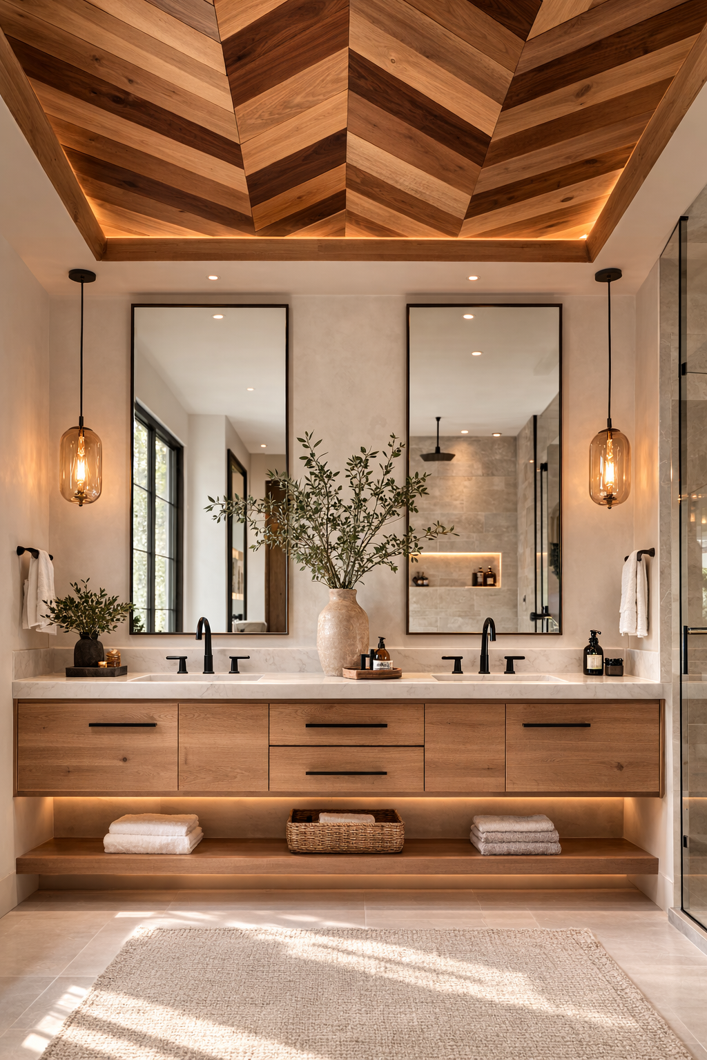 Mixed Wood Tones in Geometric Patterns