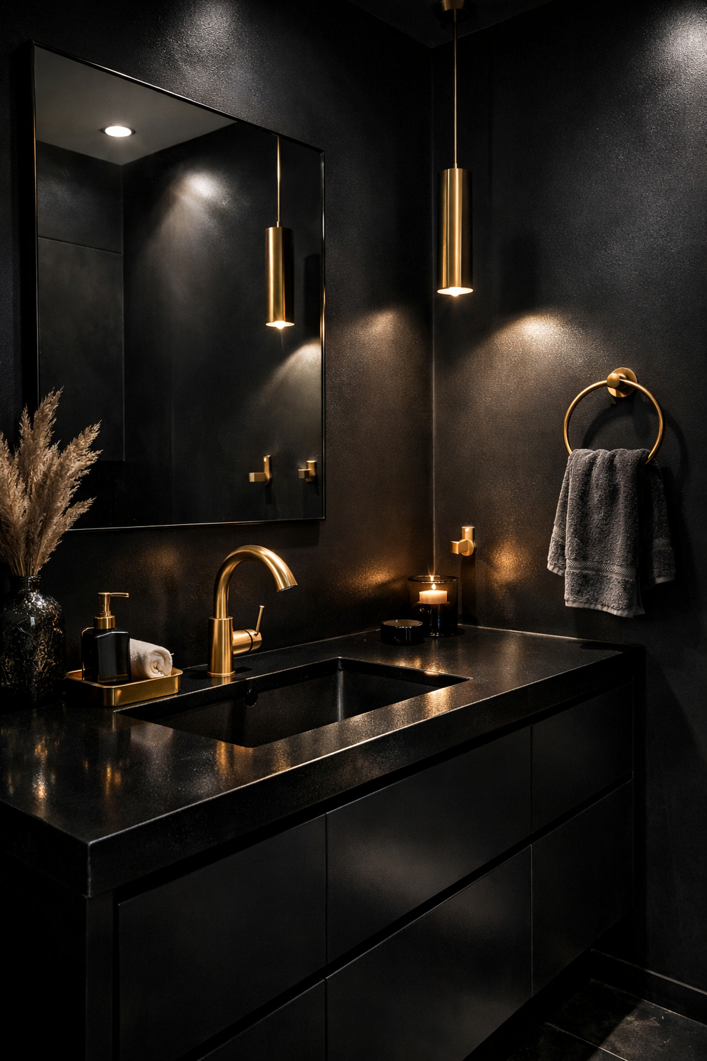 Mixing Brushed Brass with Matte Black Accents