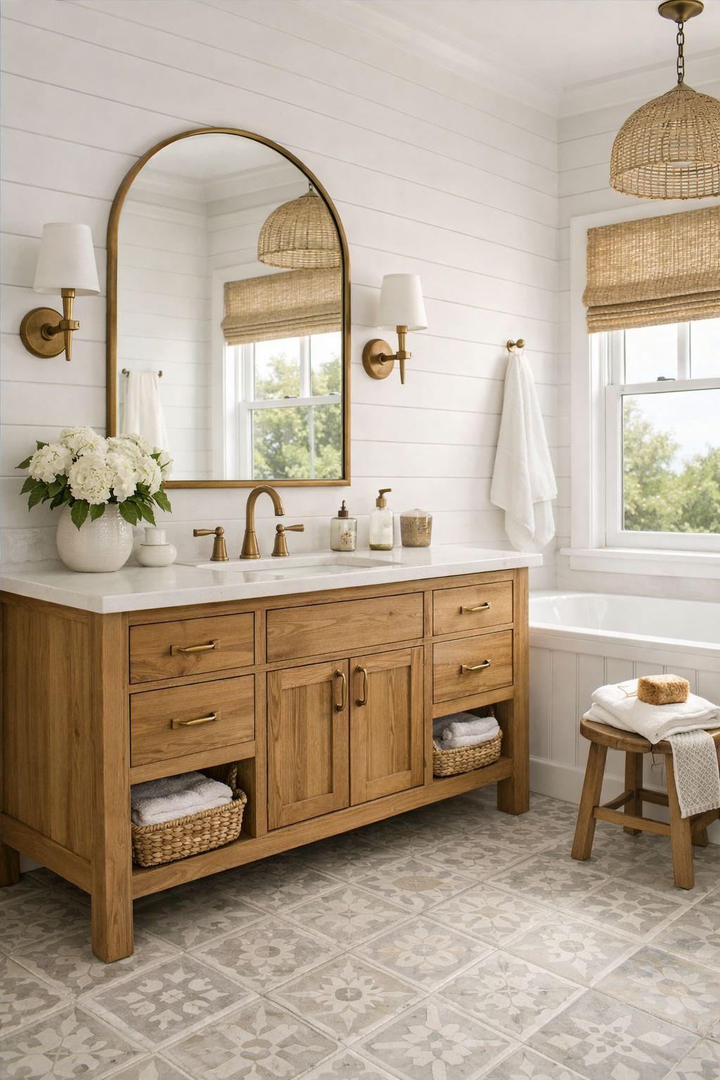 Patterned Tile Floors with Subtle Character