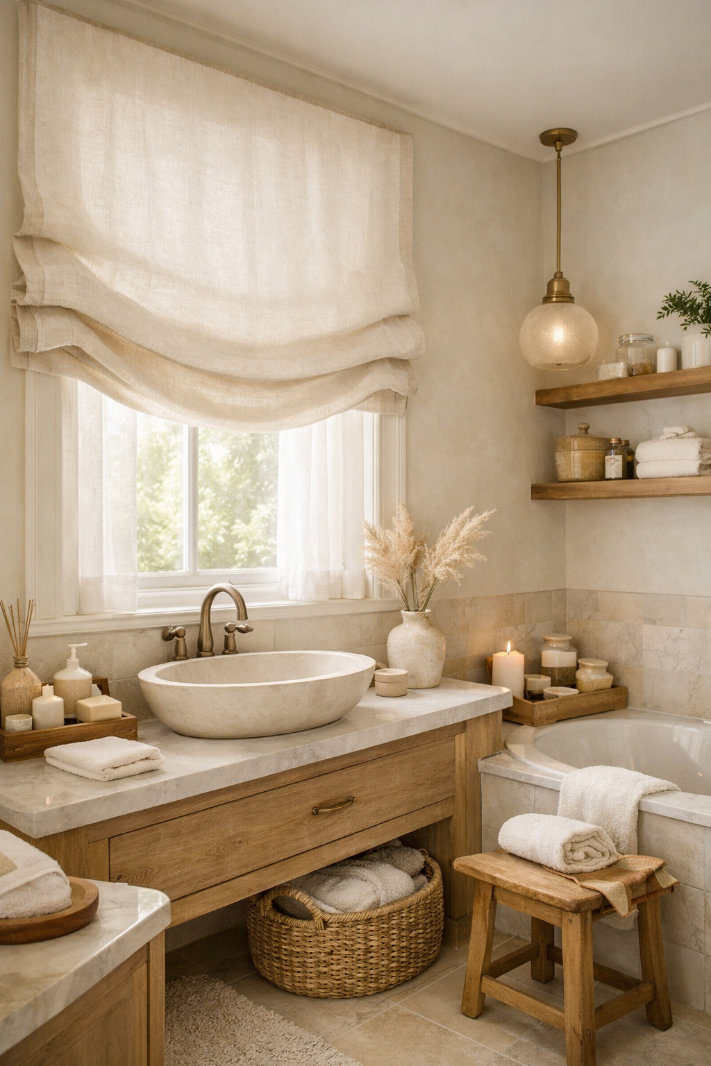 Relaxed Roman Shades for a Casual, Elegant Look